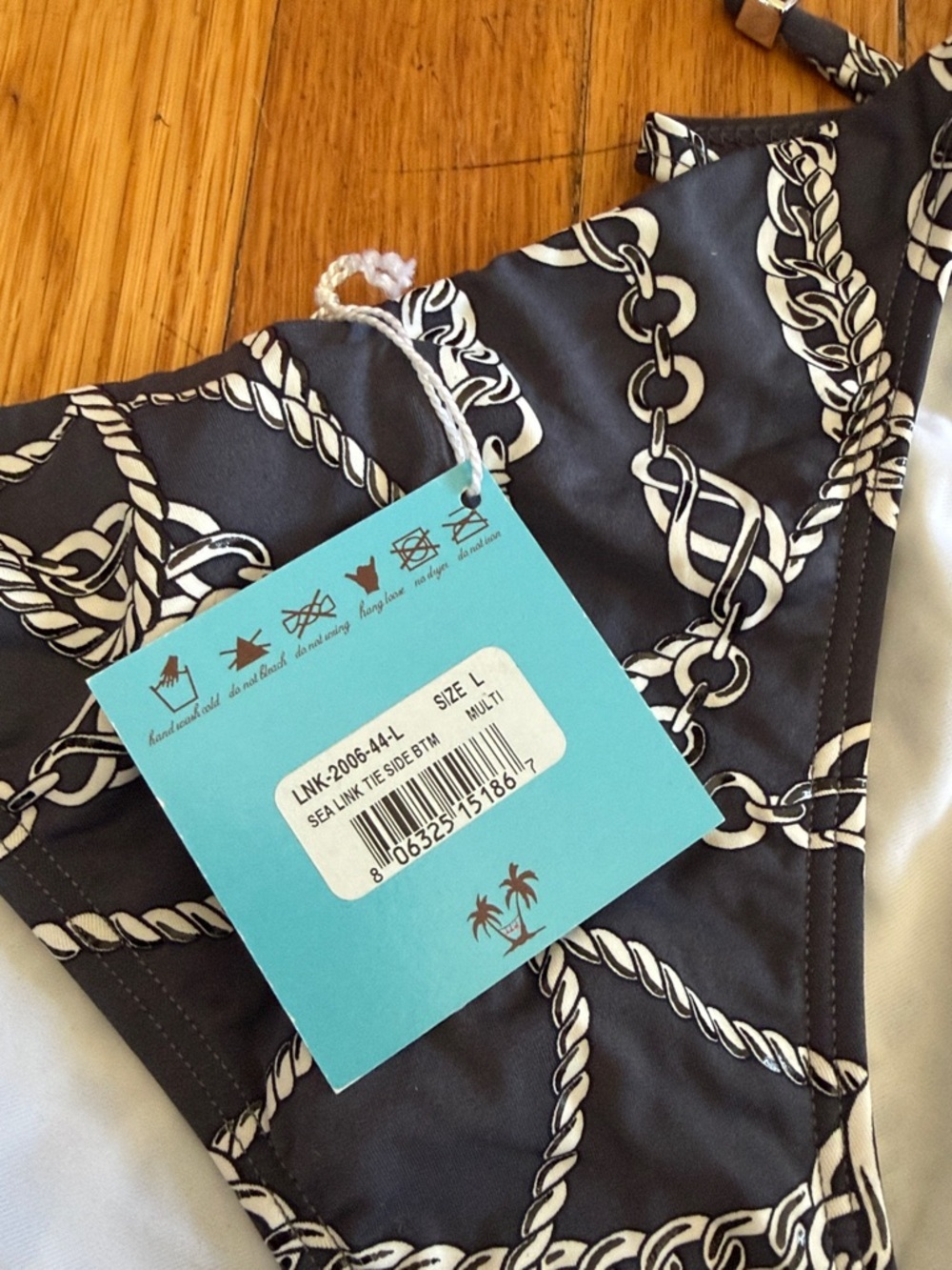 NWT letarte luxe 2 piece bikini swim set M top L bottoms side tie - Picture 3 of 6